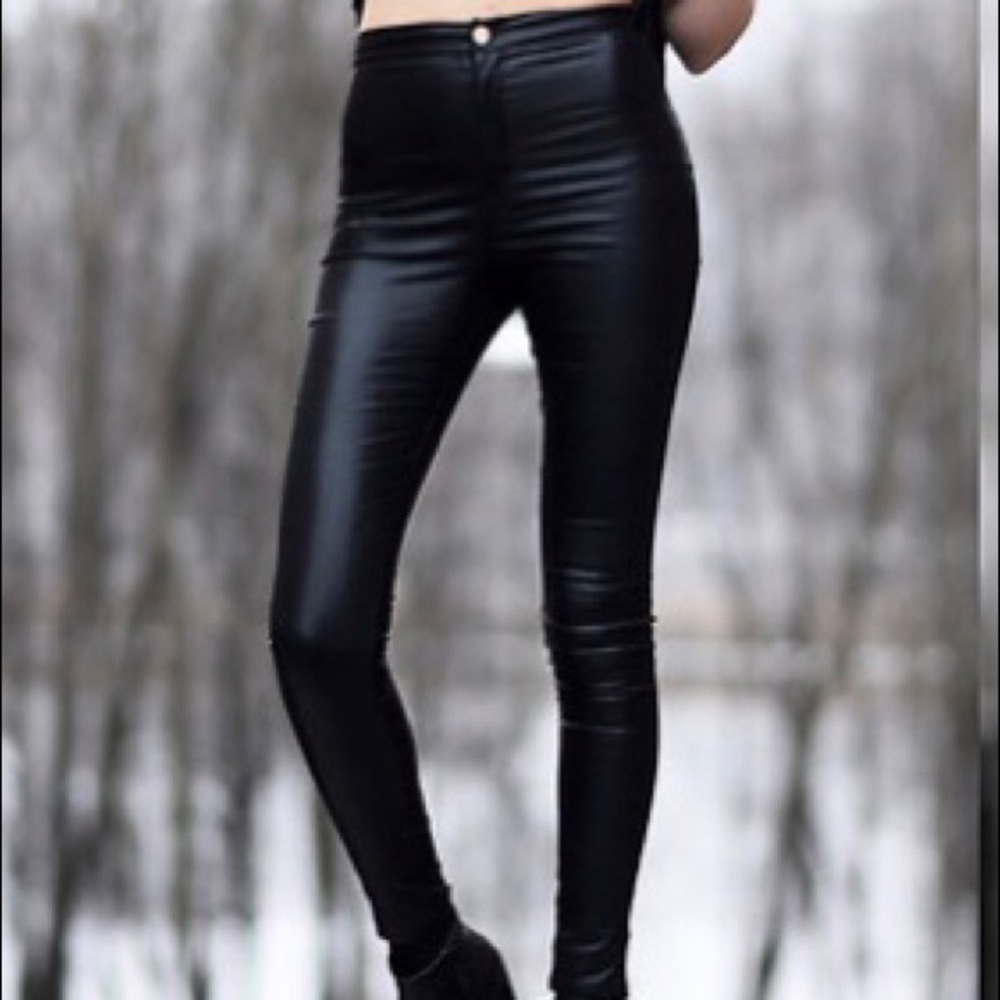 MOTEL ROCKS BLACK leather leggings